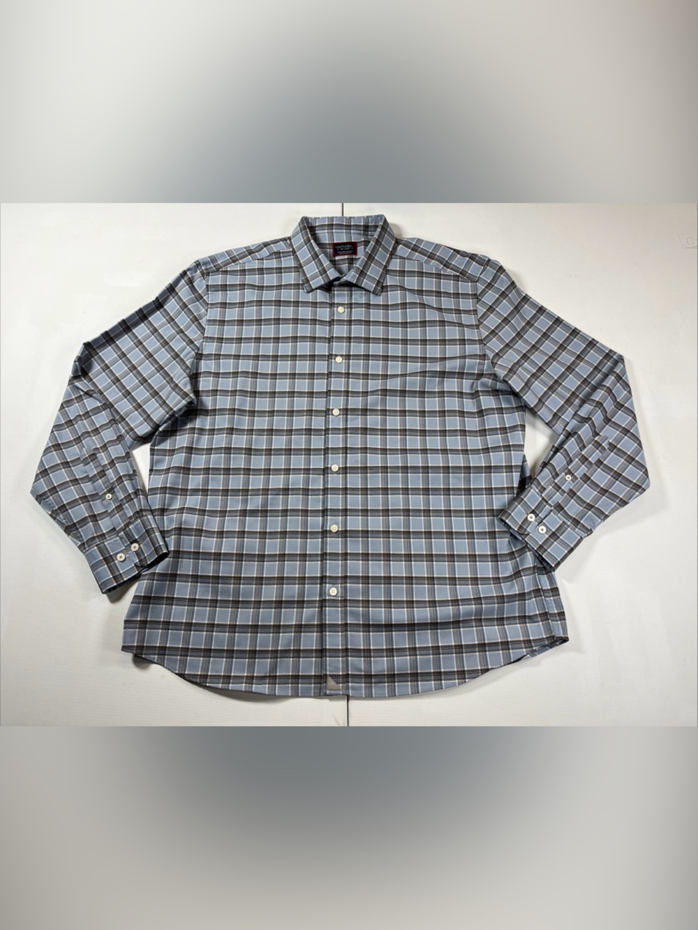 Untuckit Dunato Shirt  Long Sleeve Button Blue Plaid Stretch Men’s XXL